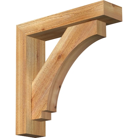 Ekena Millwork Imperial Block Rough Sawn Bracket w/ Offset Brace, Western Red Cedar, 4"W x 16"D x 16"H BKT0402X16X16IMP05RWR